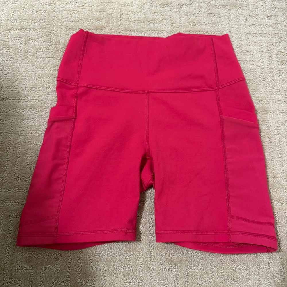 Fabletics High-Rise Bike Shorts - Hot Pink
